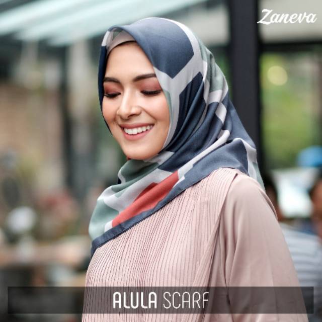 Hijab Voal Printing / Hijab Segiempat Murah / Hijab Motif Alula By Zaneva