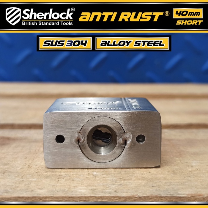 Gembok ANTI RUST 40 mm Pendek Sherlock Stainless Steel 304 anti karat