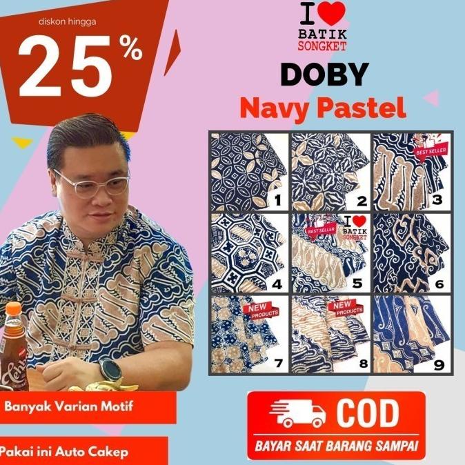 doby navy pastel dobi dobby bahan kain batik atbm pekalongan Termurah