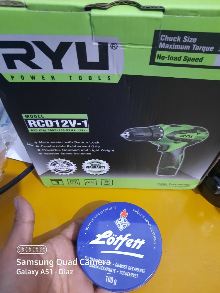 Ryu Cordless Drill Rcd 12-1/ Ryu Mesin Bor Cas 12v