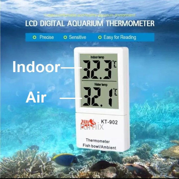 Thermometer Aquarium Termometer Digital LCD Display Indoor Suhu Air