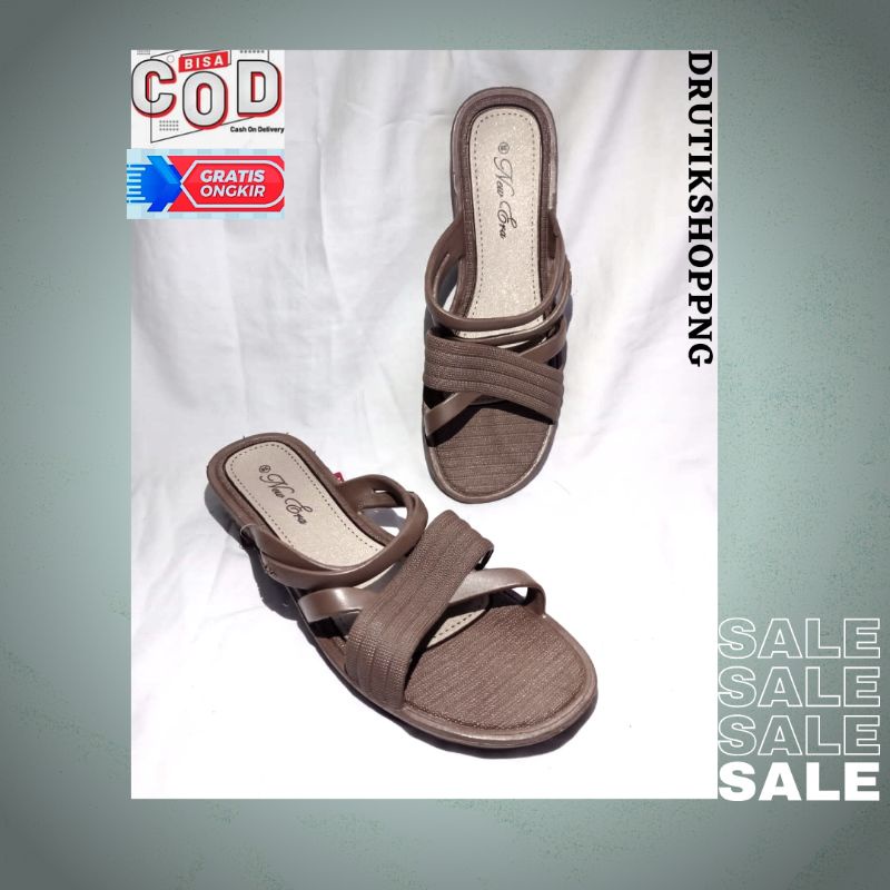 Sandal wanita lentur tali silang sandal new era sandal karet sandal anti slip sandal keren