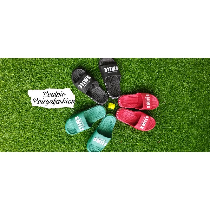 Sandal slop pria import/sandal pria slip on dewasa smile RF