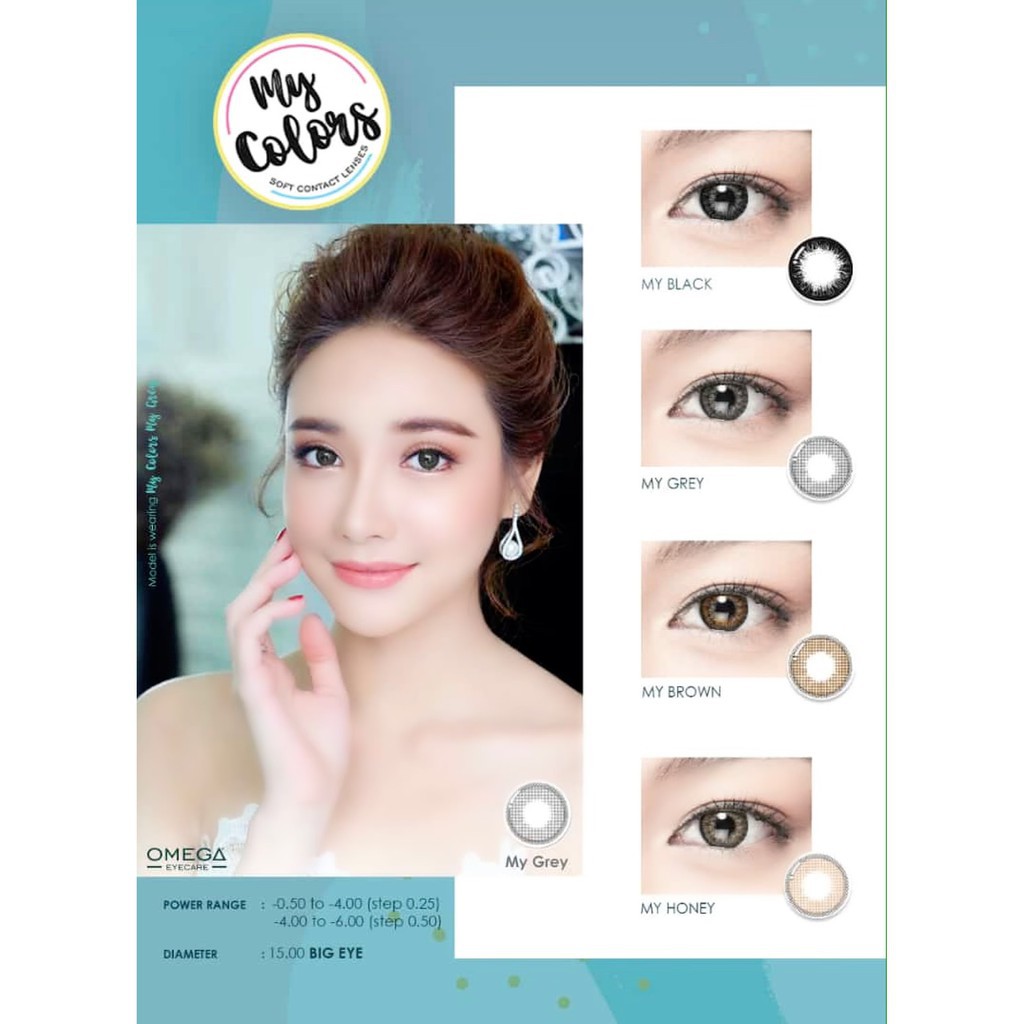 PAKET SOFTLENS OMEGA MY COLORS 15MM NORMAL + CAIRAN SOFLENS 60ml GRATIS TEMPAT SOFLEN