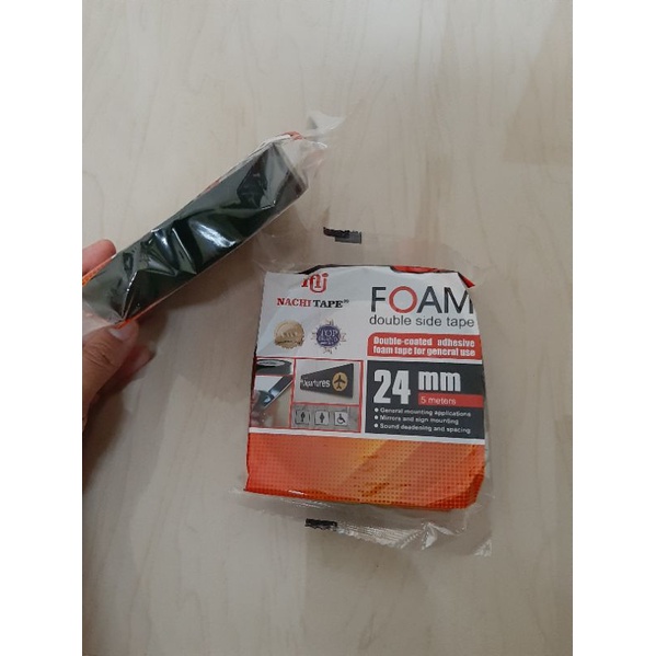 

double tape solasi lakban bolak balik foam hijau 24 mm