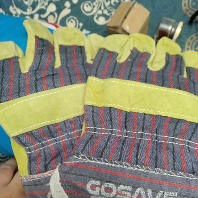 Sarung Tangan Kombinasi Ecogrip Gosave  Safety Kerja Las Kulit
