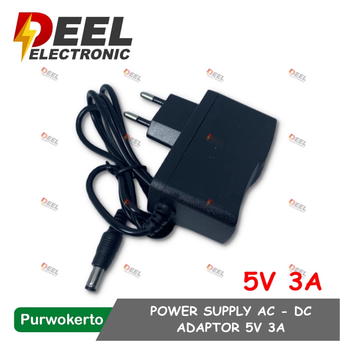 ADAPTOR 5V 3A VDC POWER SUPPLY AC 220V TO DC JACK MALE 2.1X5.5MM