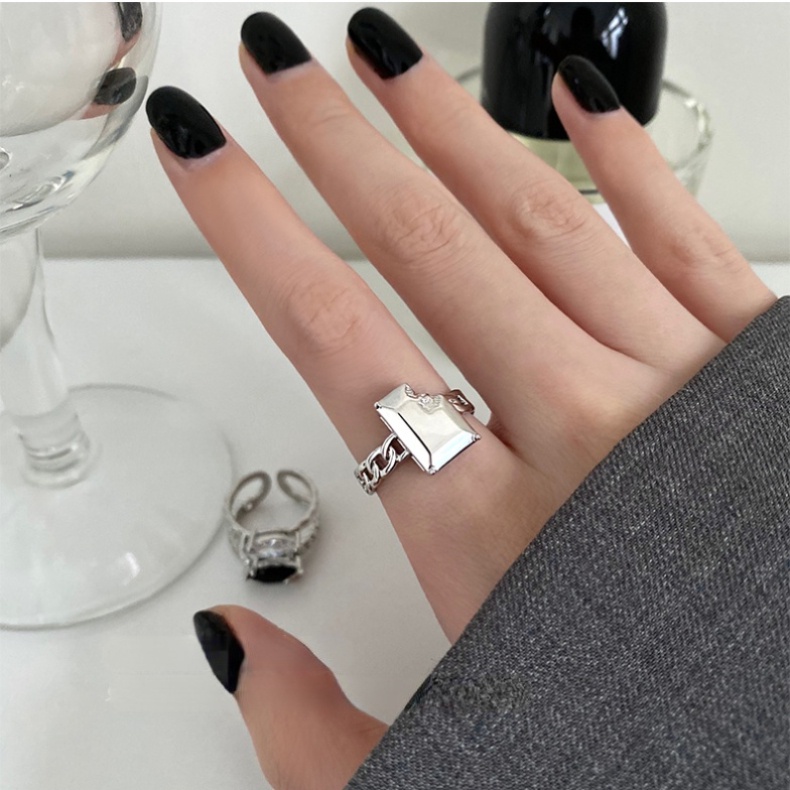 Cincin Rantai Model Terbuka Bahan Zirkon Gaya Vintage Harajuku Untuk Aksesoris