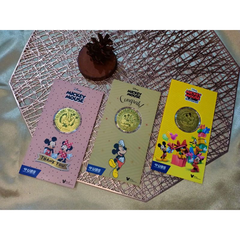 Logam Mulia Emas Batangan 24K UBS Angpao Mickey Minnie 0.2gram