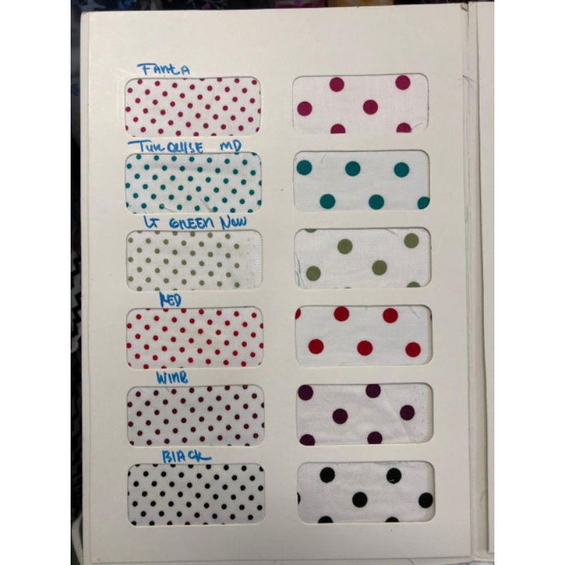 bahan kain katun jepang catoon catton japan desain motif polkadot dasar putih