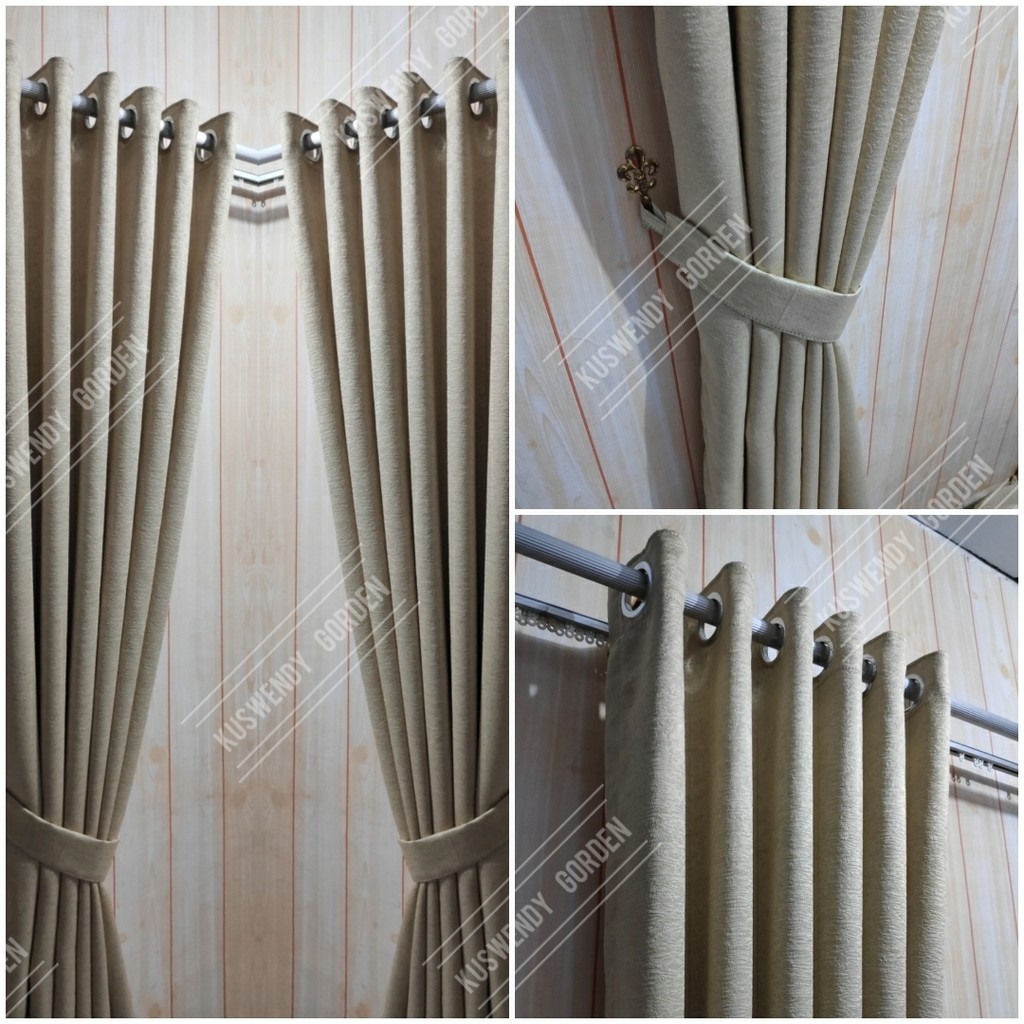 Gorden Blackout Embos100 x 275 cm Tinggi 2.75 meter Hordeng Polos Jendela Pintu Tirai Minimalis