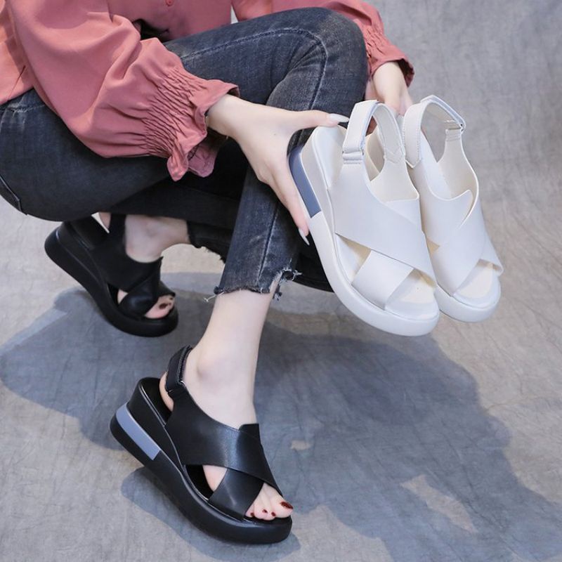 COD Sneakersdaily M60 Sepatu Sandal Wanita Wedges Korean Style Elegant