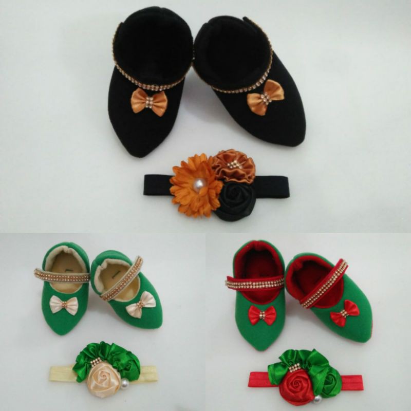 1 set Nunu hels( X-Christmas) sepatu+bando