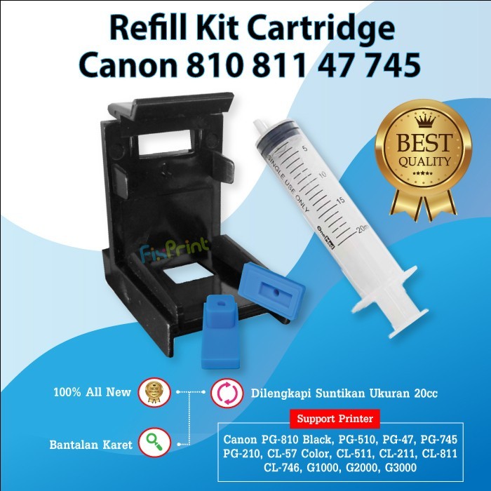 Refill Kit PG810 CL811 PG47 CL57 Klip Penyedot Tinta / suntikan tinta FPTS1086