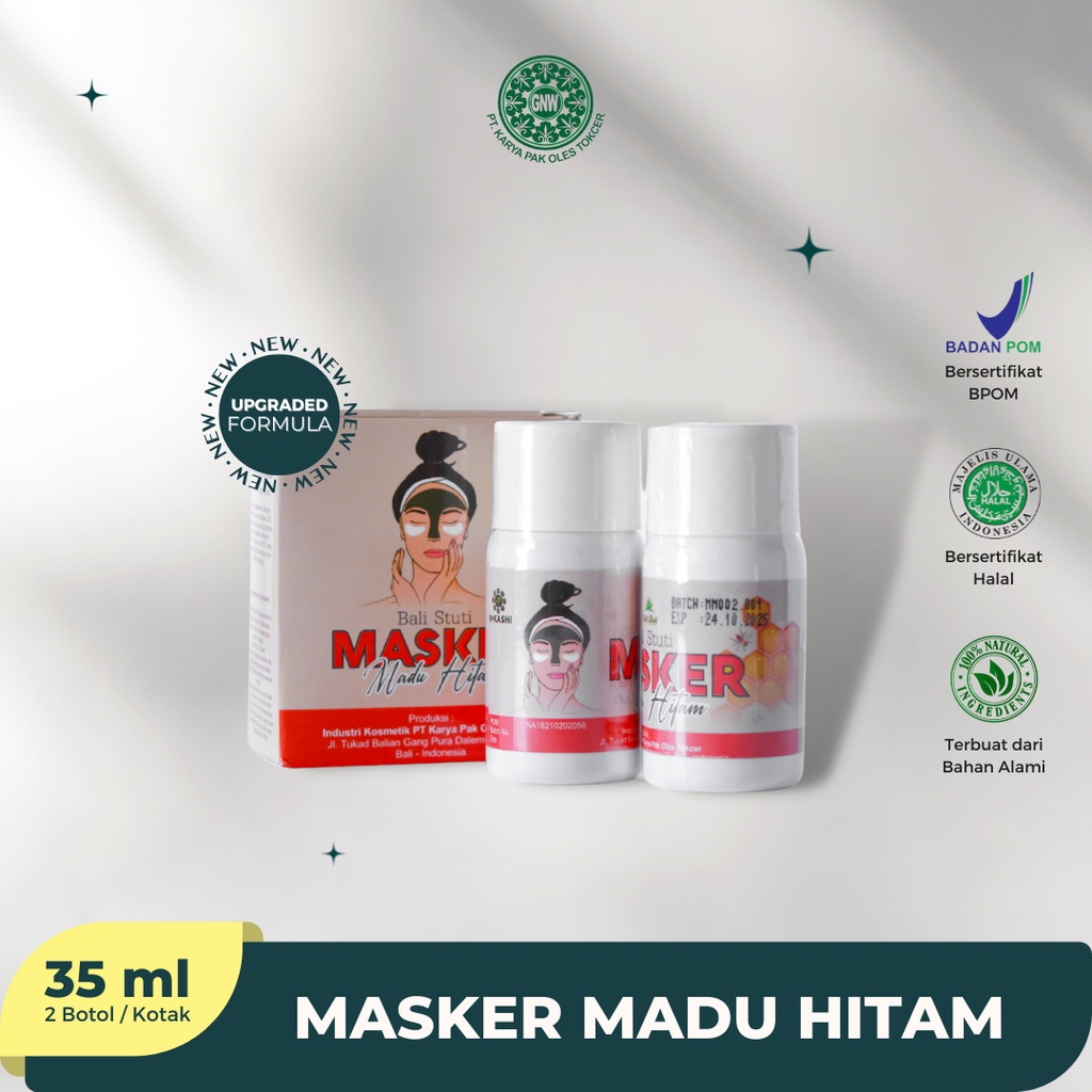 Masker Madu Hitam 35 ml (isi 2 botol) KEMASAN BARU