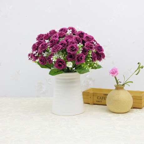 COD BUNGA MAWAR  BUNGA TANGKAI PLASTIK BUNGA ARTIFISIAL BUNGA PAJANGAN IMITASI BUNGA HIASAN BT9007-4