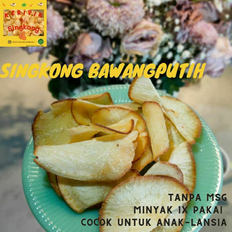 

KRIPIK SINGKONG BAWANG PUTIH (ORIGINAL) CEMILAN ANAK - LANSIA (TANPA MSG TANPA PENGAWET)