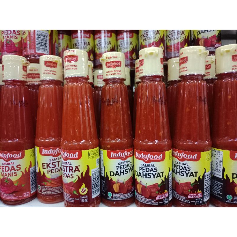 

Aneka sambal saus indofood ukuran 135 ml Tomat / Pedas manis / extra pedas / pedas dahsyat / pedas / bangkok