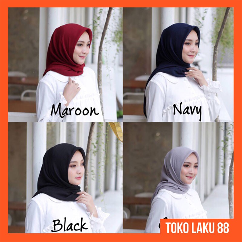 Hijab Square Serut Cornskin Serat Jagung Segi empat (4) Basic Polos [HIJAB CORNSKIN]