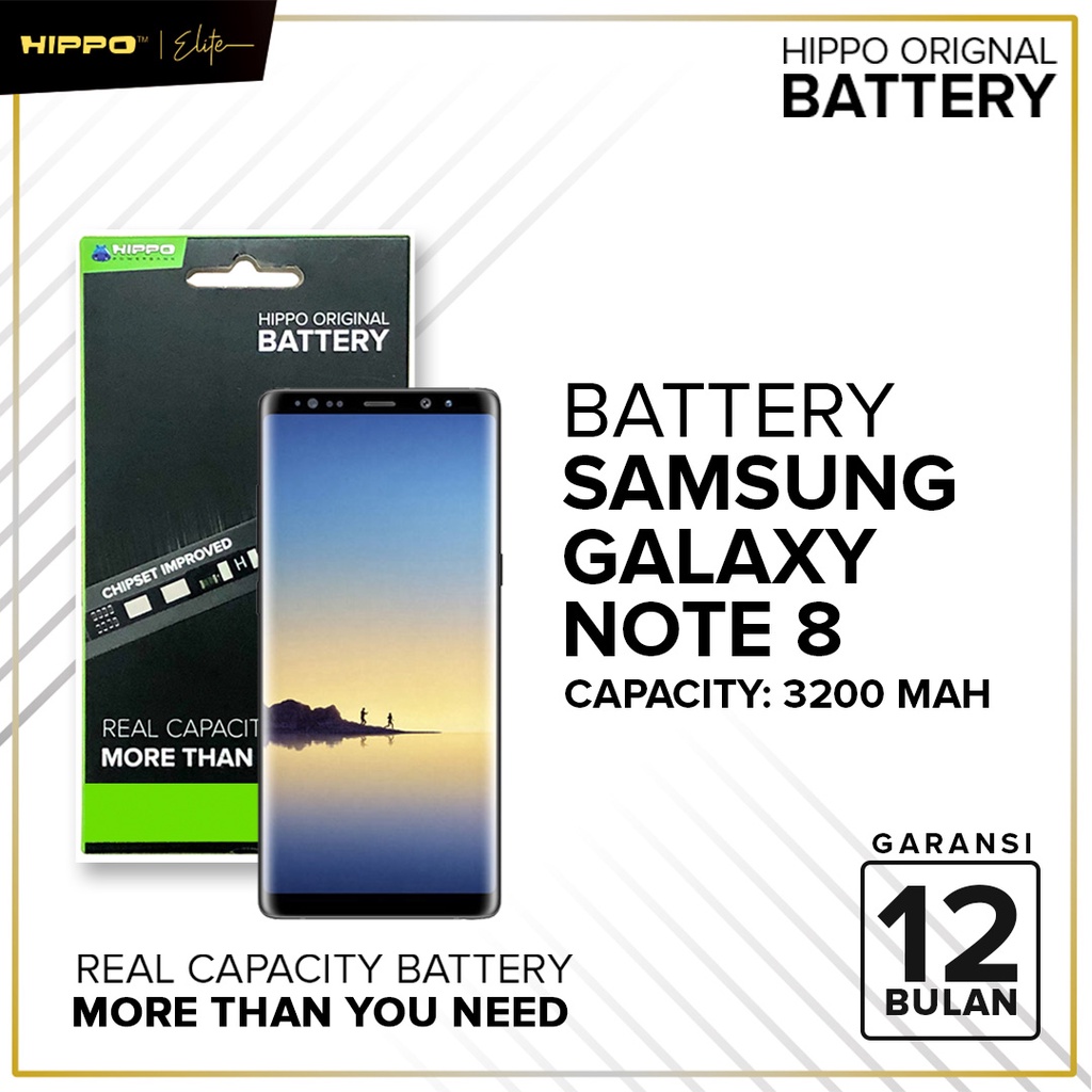 Hippo baterai Samsung Galaxy NOTE 8 N950 3200 MAH Original Batere Premium Batu Batre Batrai Handphone Garansi Resmi