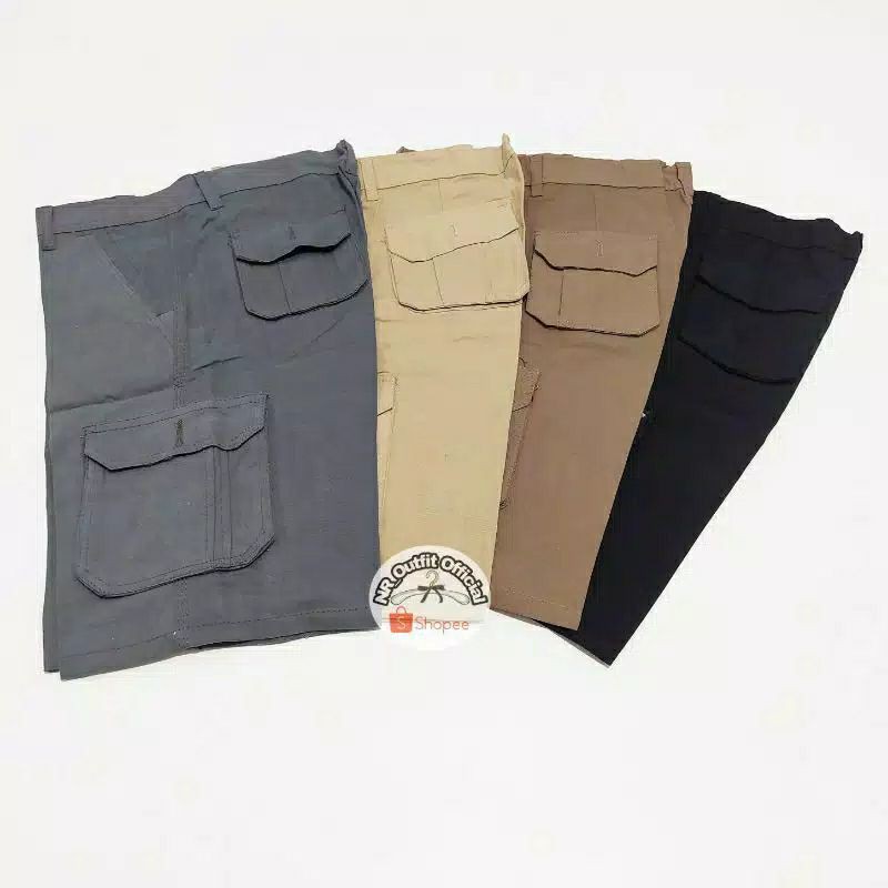 Celana Pendek Pria Cargo Jumbo PDL Tactical Kargo Bahan Katun Distro Polos NR_Outfit Official COD