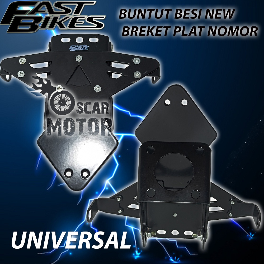 BUNTUT SPAKBOR TITANIUM BLACK STEEL UNIVERSAL PNP SEMUA MOTOR NEW PLAT motor