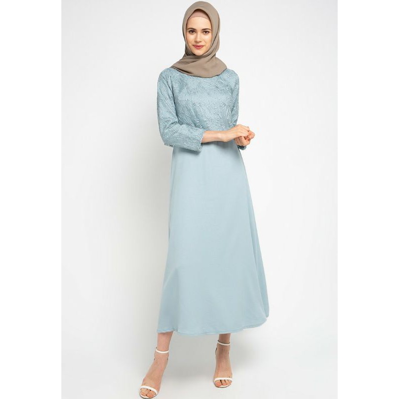 Longdress Bruclat Exit ORI Free Hijab warna tosca