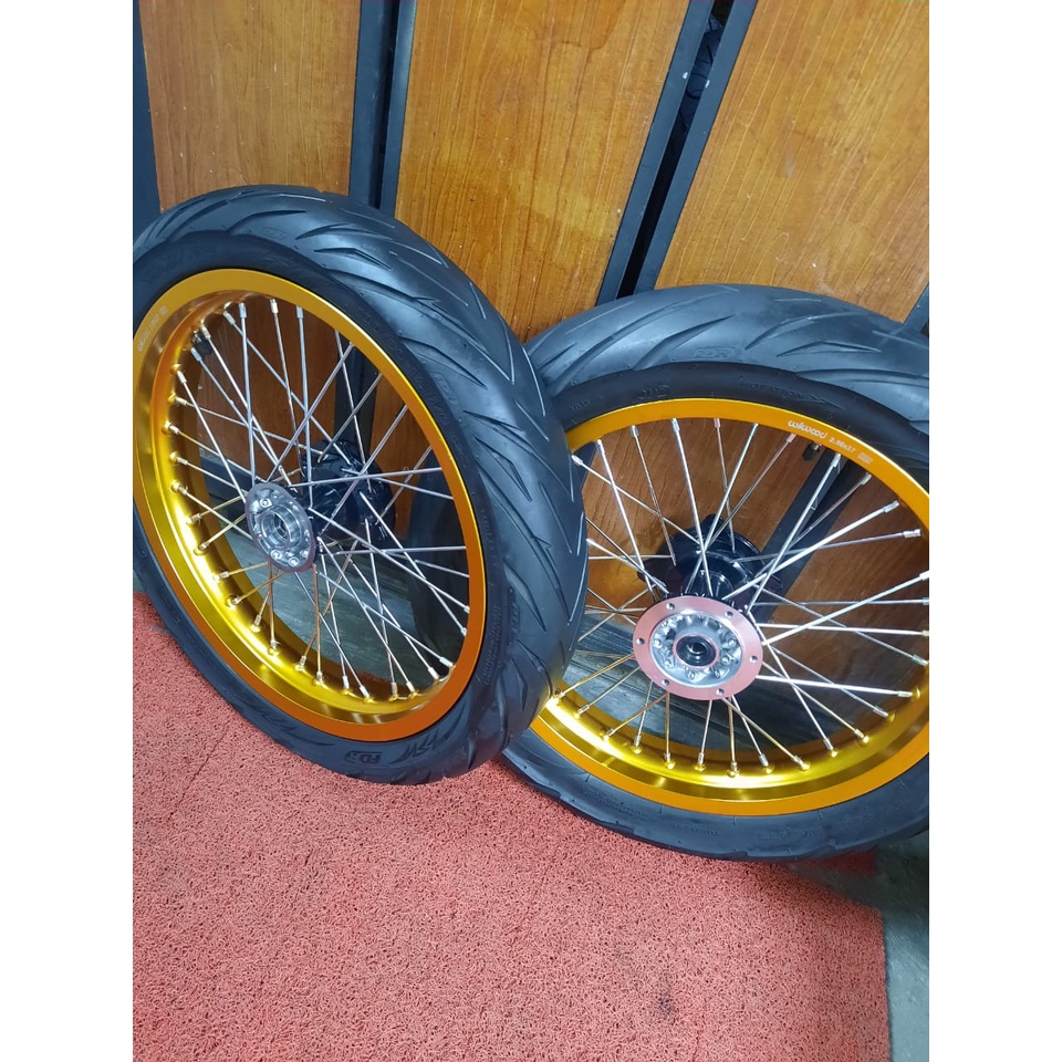 RODA SUPERMOTO KLX150 PNP KLX BF DTRACKER HARGA PELAJAR BAN KLX SUPERMOTO MURAH