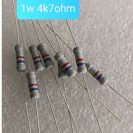 10BUAH RESISTOR 1WATT 4K7 OHM 1 WATT 4K7 OHM 1W 4K7