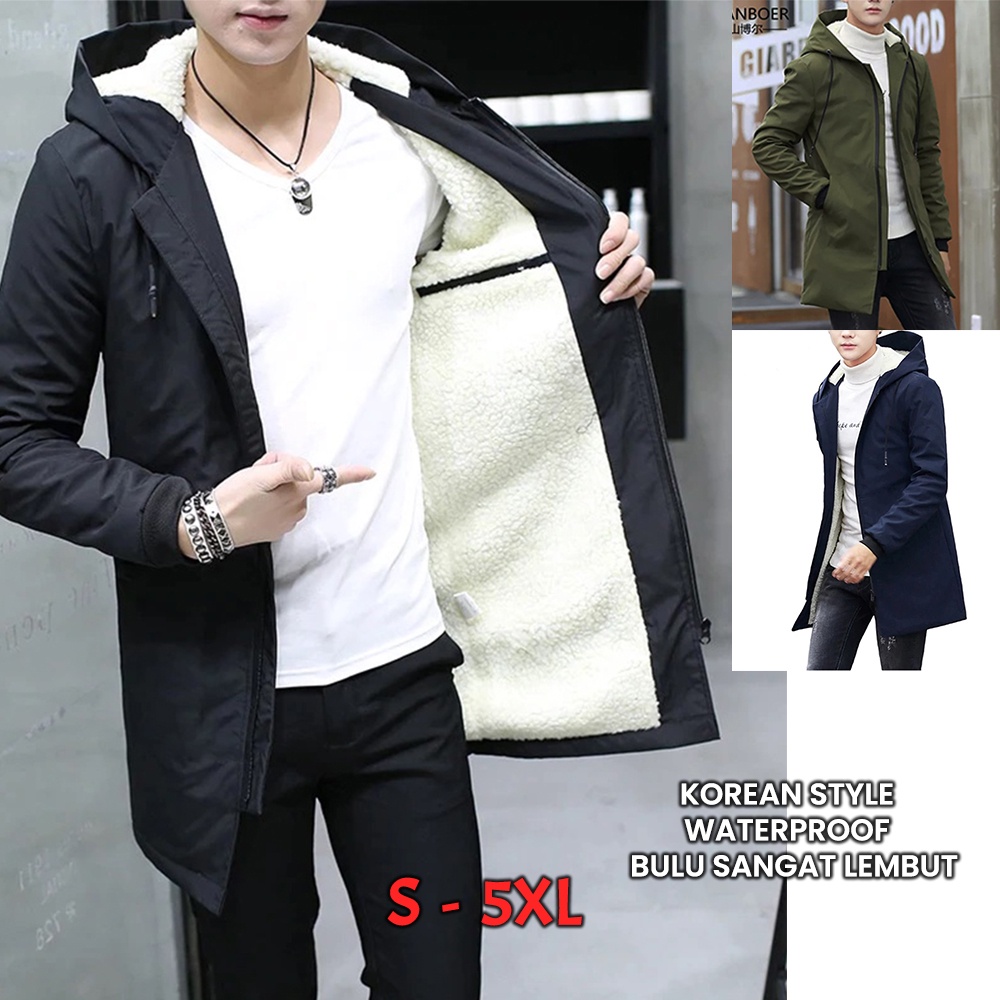 PREMIUM SKM JAKET PRIA CASUAL KEKINIAN SHERPA / JAKET PRIA KOREAN STYLE / JAKET SHERPA / LONG COAT