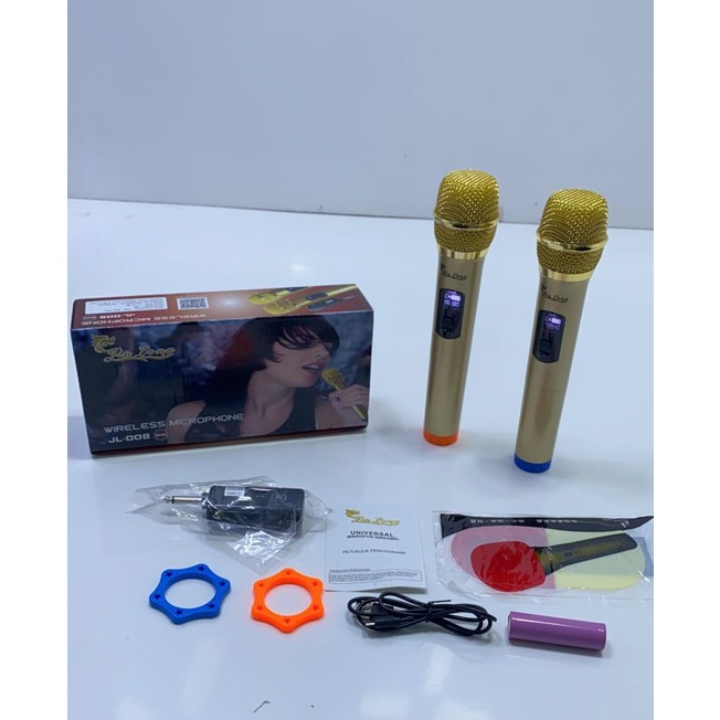 mic wireless double jin long jinlong jl008 jl 008
