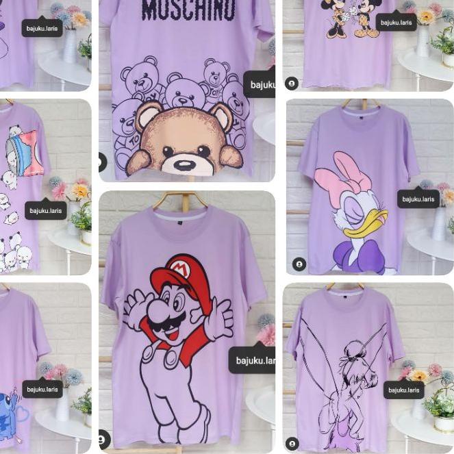 ○ Tshirt Lilac Oversize / Baju Jumbo / Kaos Wanita / Atasan Bigsize ✷