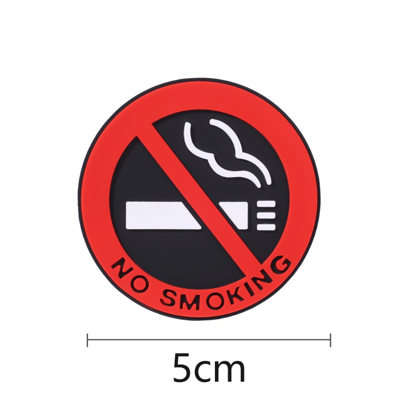 1 Pc Stiker Logo Peringatan No Smoking Bahan Silikon Untuk Interior Mobil