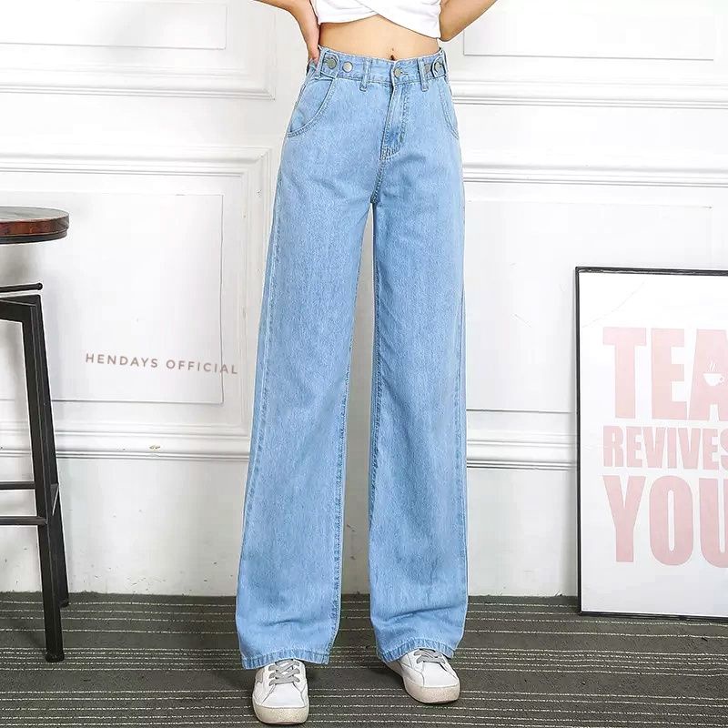 Celana Highwaist Kulot jeans pinggang yang dapat di sesuaikan