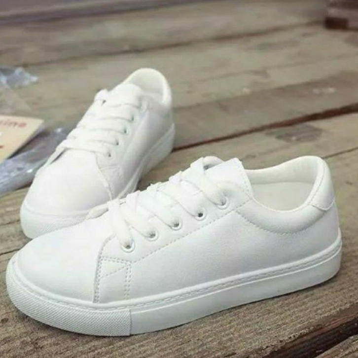 SNEAKER SEPATU WANITA KOREA JM PUTIH POLOS