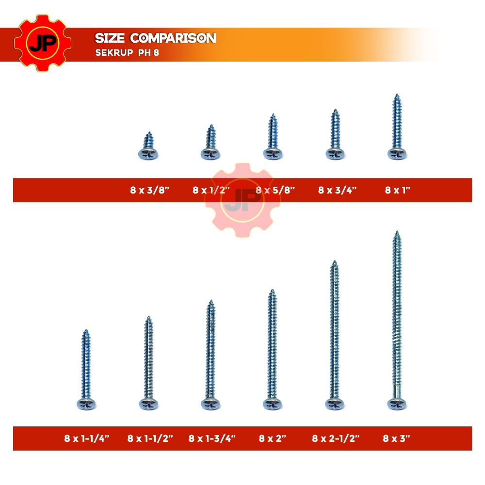 SEKRUP PH 8 x 1/2 - SKRUP PH 8x1/2 BAUT TAPPING ISI 100 PCS