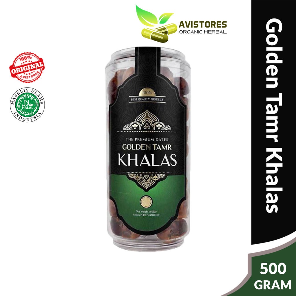 

KURMA KHALAS GOLDEN TAMR Natural Dates Original Kemasan Isi 500 Gram