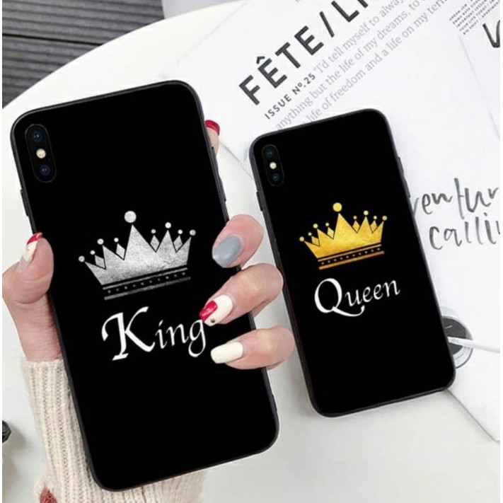 [S13] Soft Case Tpu King Queen Crown for Oppo Vivo Xiaomi Realme Samsung Iphone