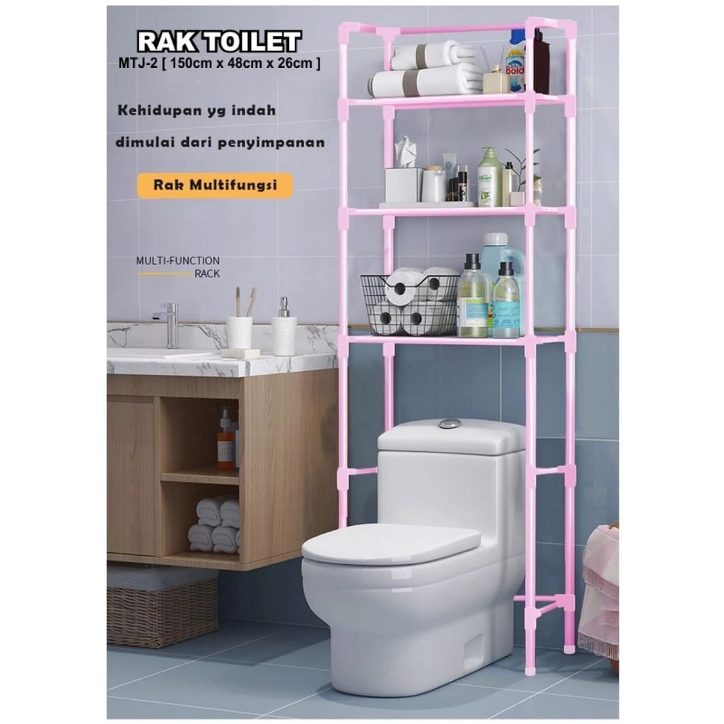 Rak Toilet Organizer WC Tissue Sabun Kloset Kamar Mandi/ rak serbaguna/ Rak besi serbaguna / Portable Organizer Rak Tempat Sabun TERBARU Rak Toilet Rak Serbaguna Bahan Besi Kuat Tidak Karatan