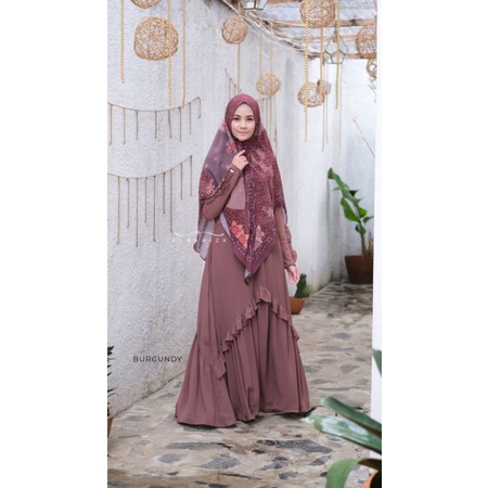 Gamis Babydoll Armany Khimar Digital Printing Shea By Albarizk