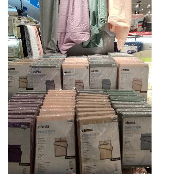 KODE BARANG 223 SPREI POLOS EMBOSS INFORMA MURAH / SEPREI POLOS MICROFIBER MURAH TERLARIS..