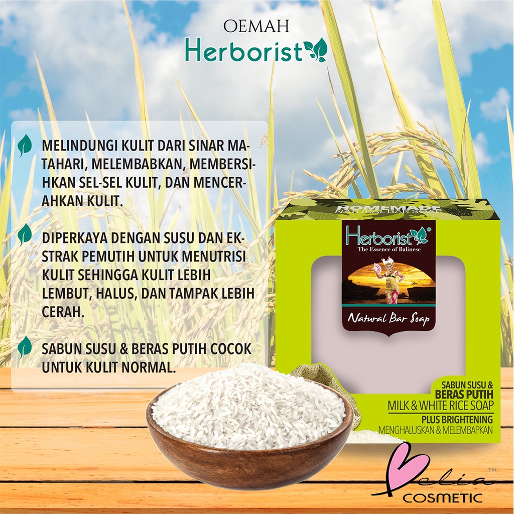 ❤ BELIA ❤ Herborist Sabun Sere | Temulawak | Frangipani | Beras Putih | Beras Merah | Beras Hitam | Lemongrass | Curcuma | Frangipani | Milk Rice Soap 80g | 160g BPOM