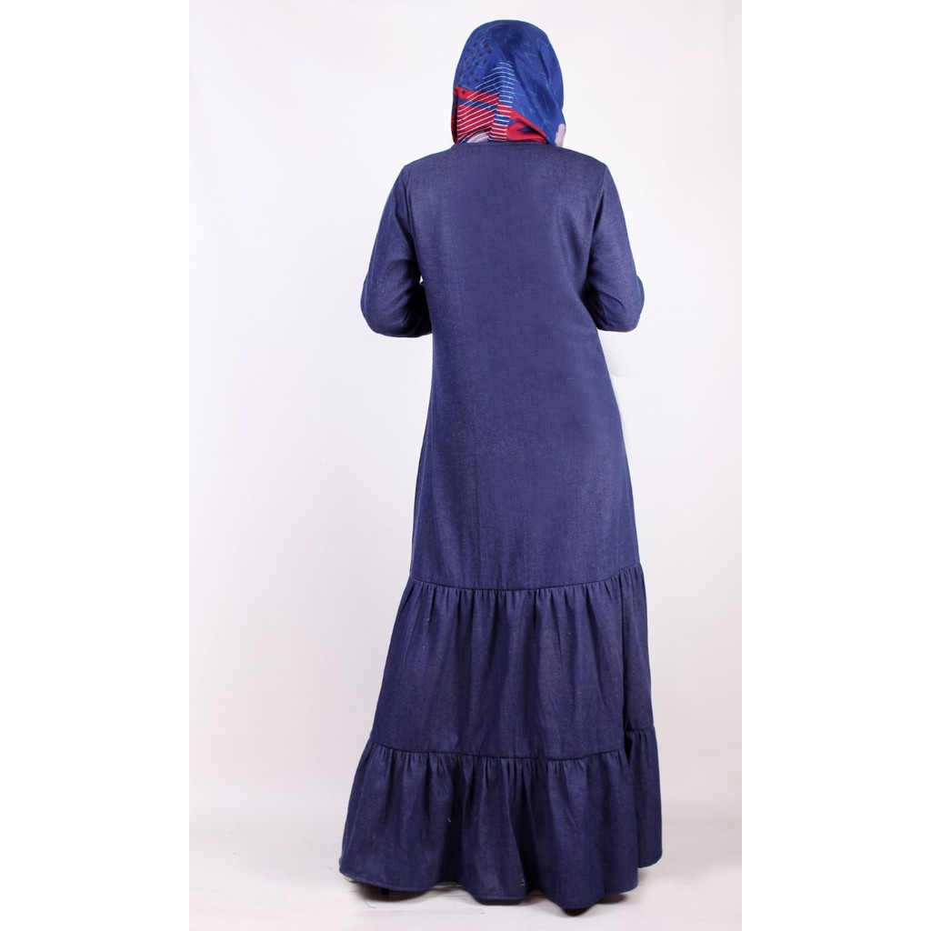 Gamis Jeans Kancing Depan Busui Friendly Rempel Gamis Syari