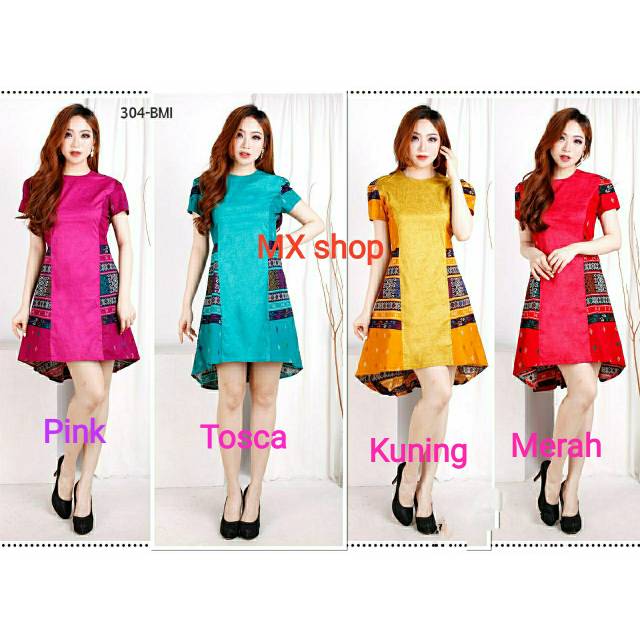 Dress batik wanita / dress batik pesta / dress modern elegan 304 BMI