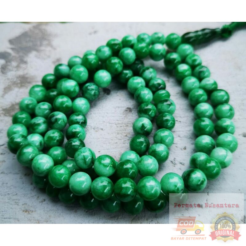 [ BAYAR DITEMPAT ] tasbih batu giok 99butir asli
