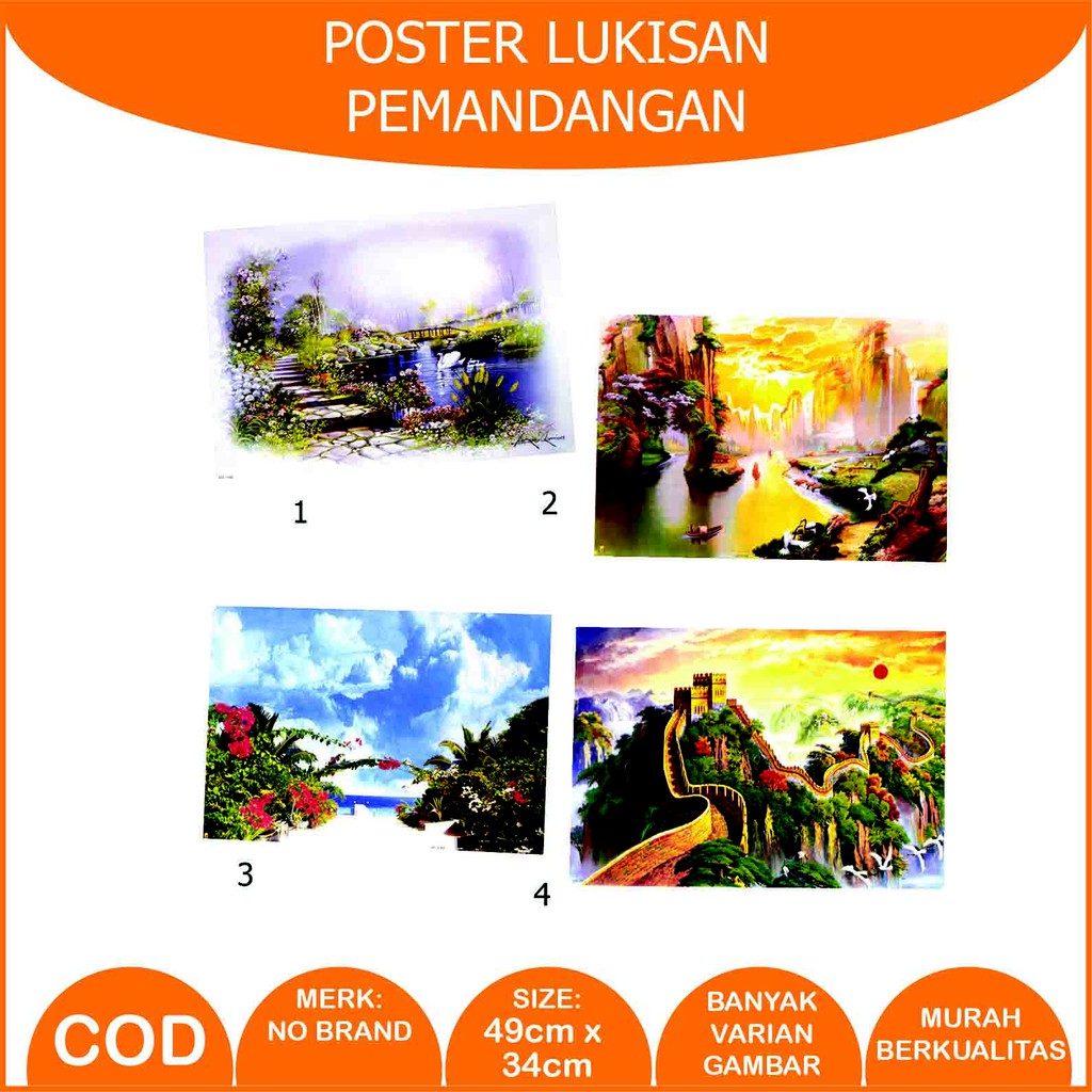 Poster Lukisan Pemandangan Shopee Indonesia