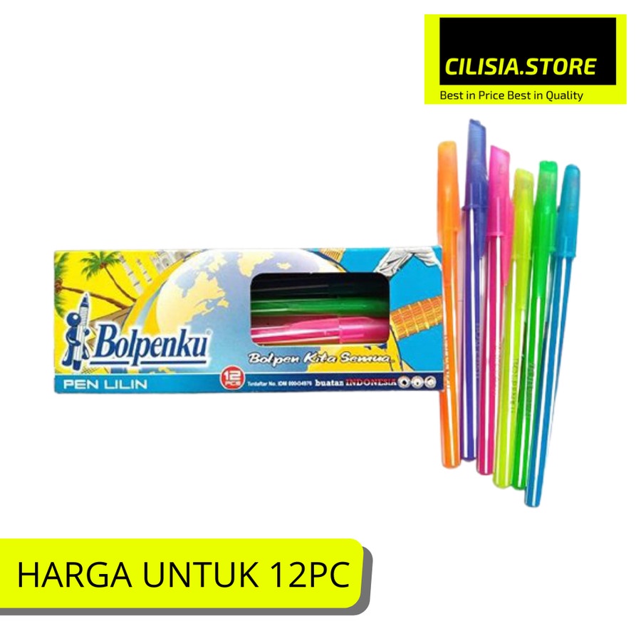 

Pulpen Lilin Bolpenku Ballpointku Pen Lilin 0.5mm Hitam Isi 12Pc