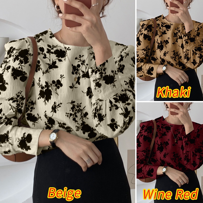 ZANZEA Women Blouse O Neck Full Sleeve Floral Printed Elegant Office OL Vintage Casual Shirt