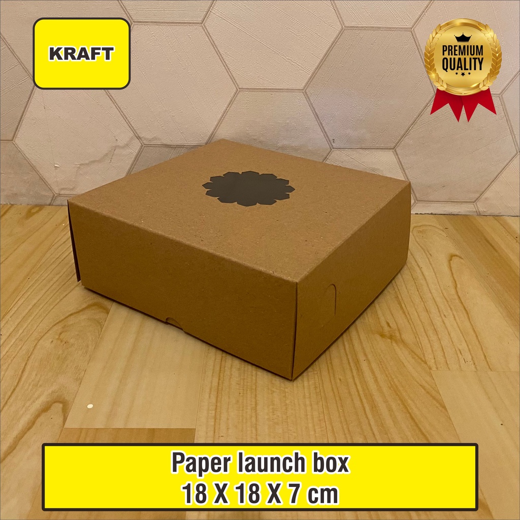 

Paper Launch box ukr 18x18x7 cm | box makanan | kotak nasi | box food