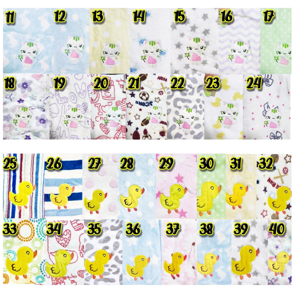 Selimut Bayi Motif / Baby Blanket Character Tidak Pilih Motif Doky